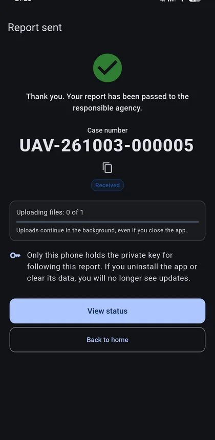 Case number, files keep uploading